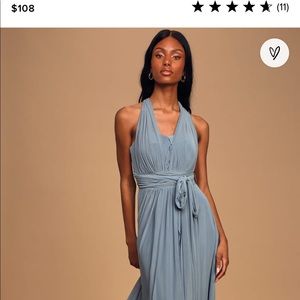 Lulus Bridesmaids Dress worn once, excellent condition, convertible, Slate blue
